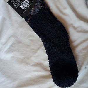 Black Cozy Fuzzy Sherpa Cozy Cute Socks